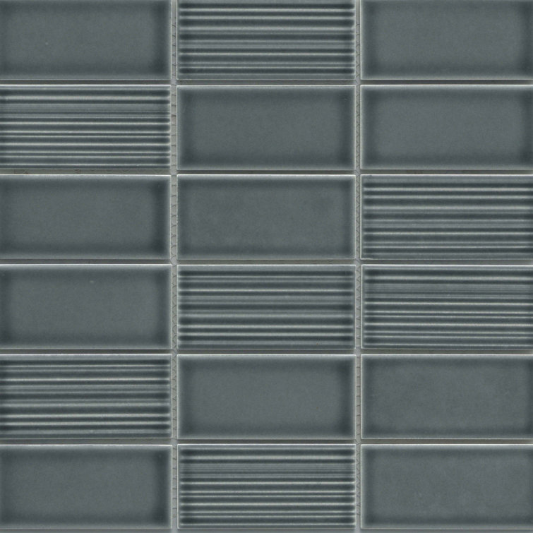 Nagara™ 11" x 11" Ceramic Grid Mosaic Tile
