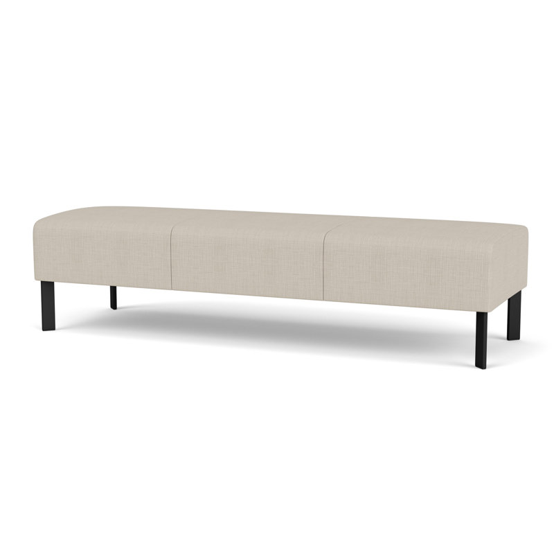 Luxe Lounge Reception 3 Seat Bench, Plot Line Neutral, Black Steel