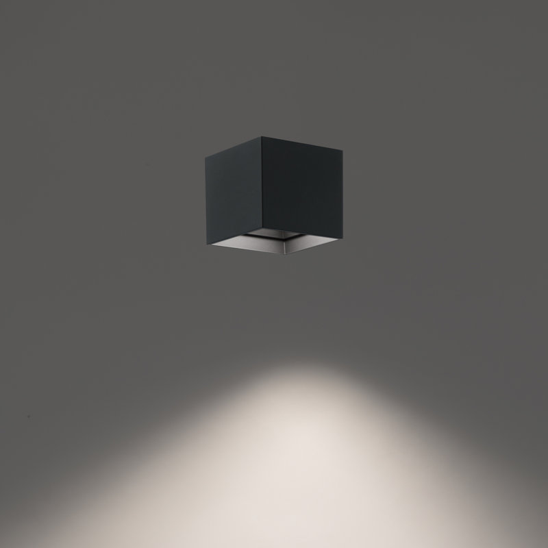 Kube Glass LED Flush Mount, Black, 3500K