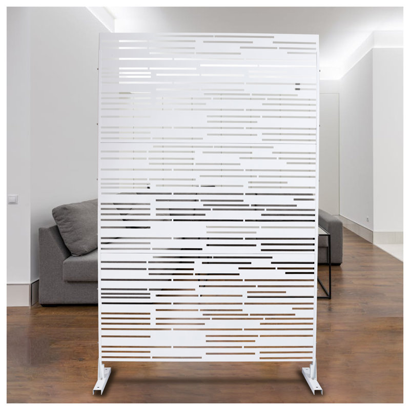 Panneau d'intimité blanc / intérieur en acier blanc, H 76 po x l 48 po