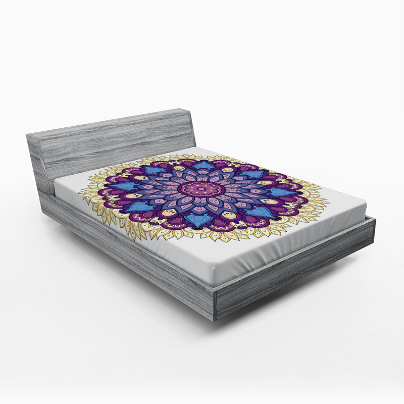 Microfiber Floral Fitted Sheet, Full Fitted Sheet
