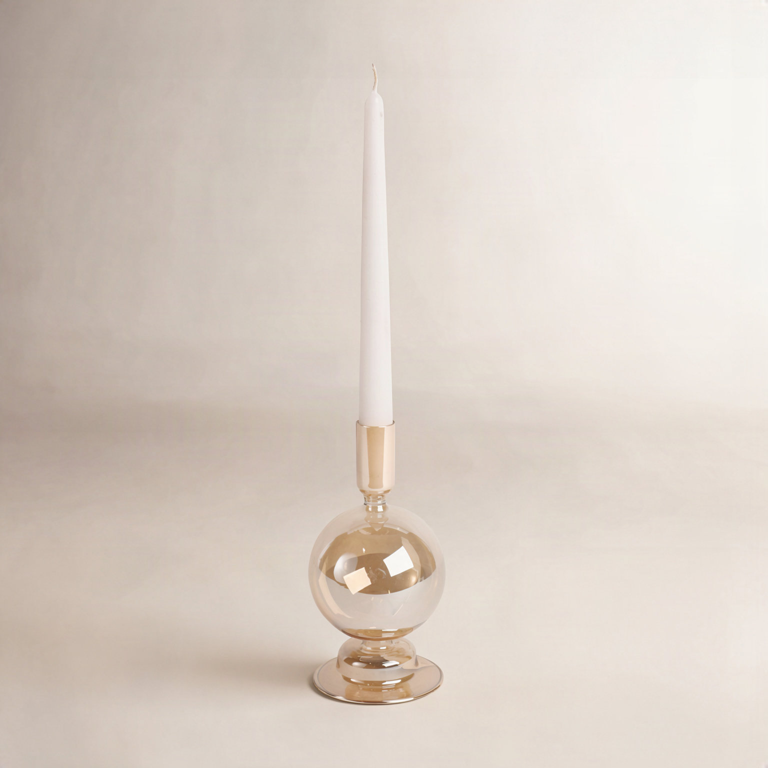 Rupani Glass Candlestick Holder, Gold