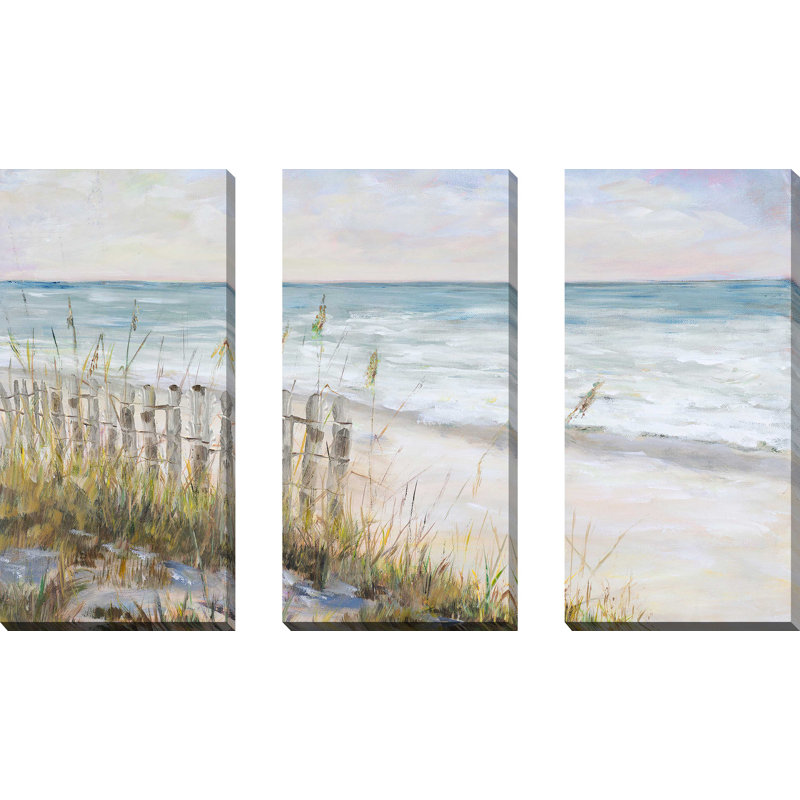 «Mist Ocean View», reproduction sur toile 3 pièces, H 24 po x l 36 po x P 1 po