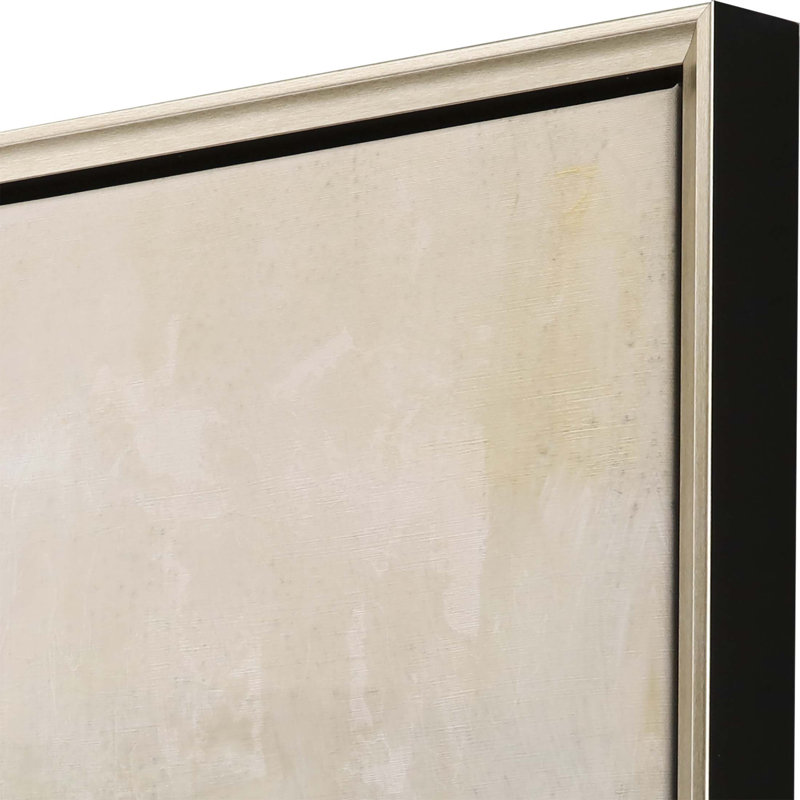 Neutral Abstract Landscape with Silver Floater Frame