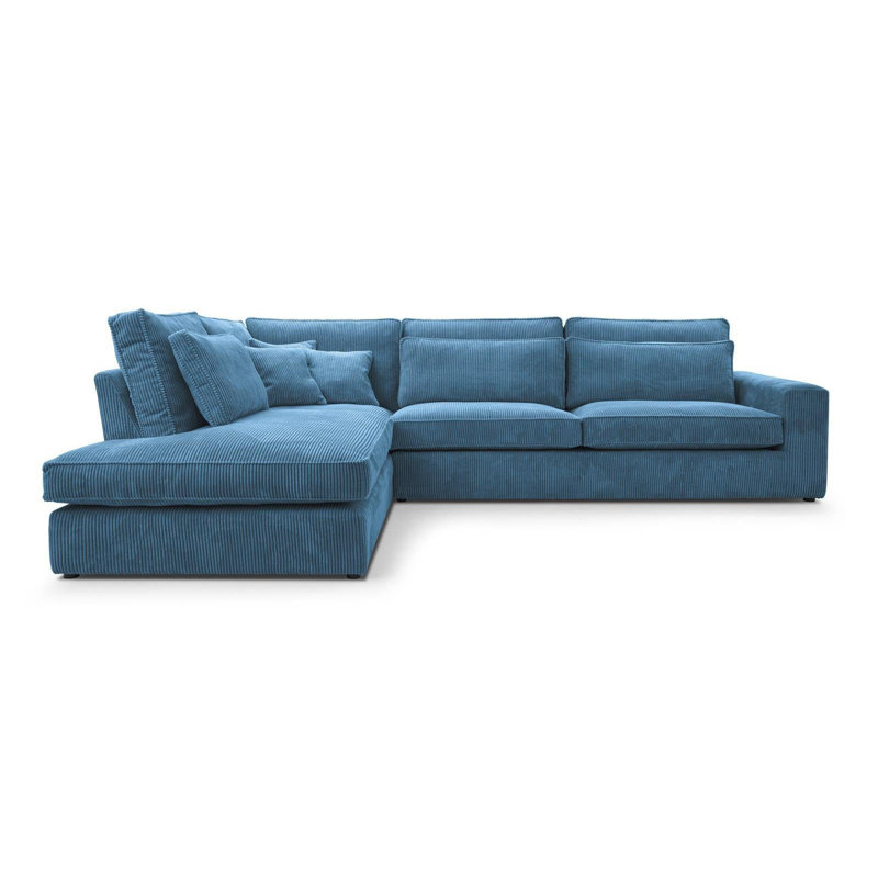 Rahshad 6 Seater Sofa & Chaise, Left Hand Facing, Blue