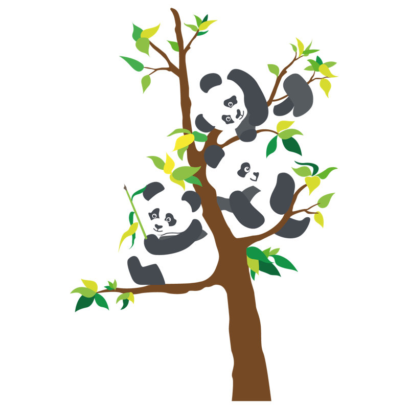 Adhésif décoratif animaux panda