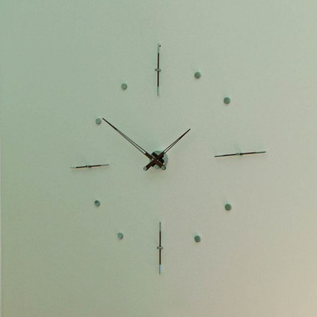 Très grande horloge murale Mixto, Laque noire, Petit
