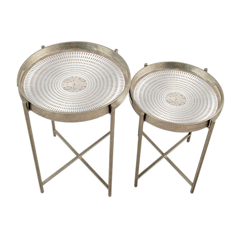 Glass Top Side Table Set