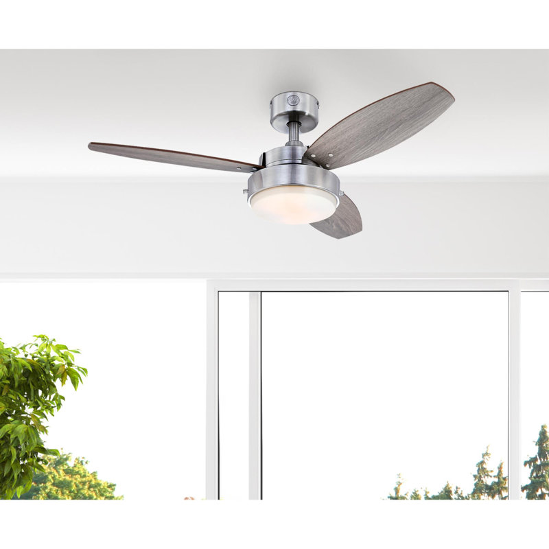 Alloy 42'' Ceiling Fan with Light Kit, Brushed Nickel