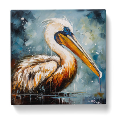 Pelican Palette Knife Painting No.2 - Wrapped Canvas