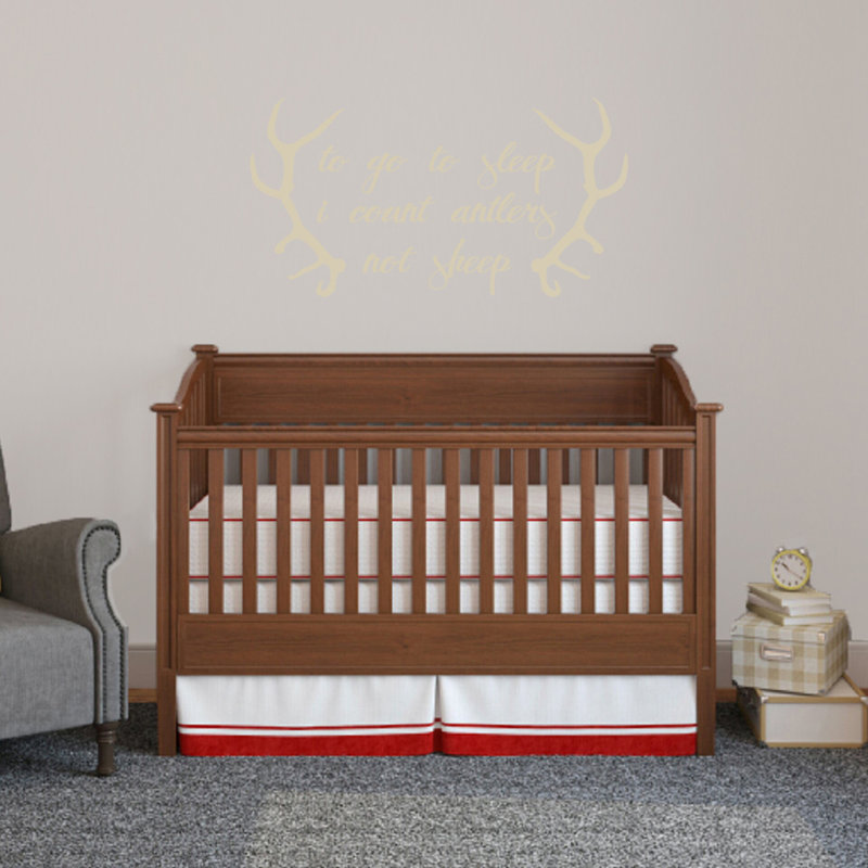 Adhésif décoratif "to go to sleep i count antlers not ovin", Beige