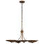 Lustre convertible XL 4 lumières Palmela 32 pouces au fini bronze laqué avec abat-jour en laiton laqué-129761723