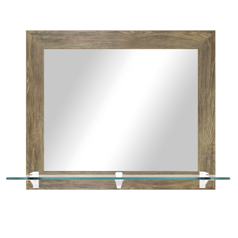 Miroir Loon Peak® avec tablette en verre, Brun