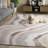Elleora Ebony Hand Tufted Wool Cotton Abstract Rug in Beige/Ivory-329262979