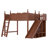 Full Loft Bed with Storage Shelves and Wardrobe, Solid Wood Loft Beds with Detachable Slide and Ladders, No Spring Box Needed, Deep Natural.(Patent Protection)-724173007