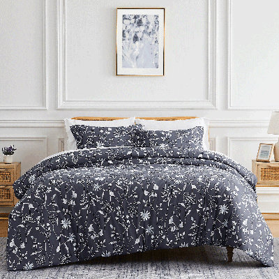 Secret Meadow Microfiber Reversible Duvet Cover Set