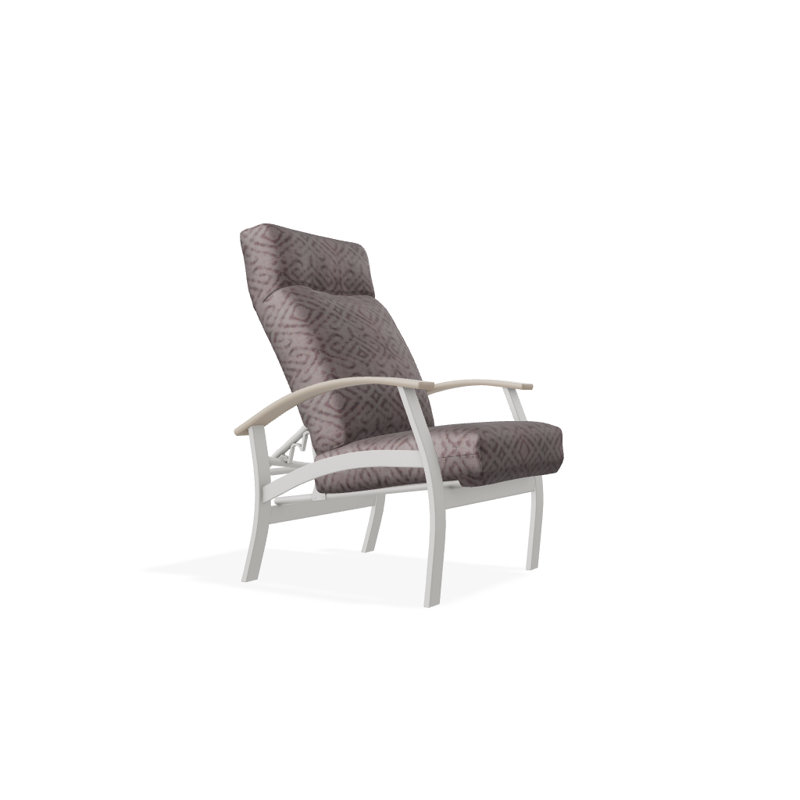 Chaise de patio inclinable avec coussins Askar, Frêne serein, Désert P60, Neige texturée