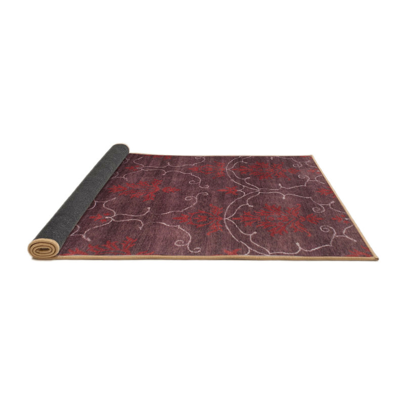 Tapis contemporain rouge, Rond 4 pi