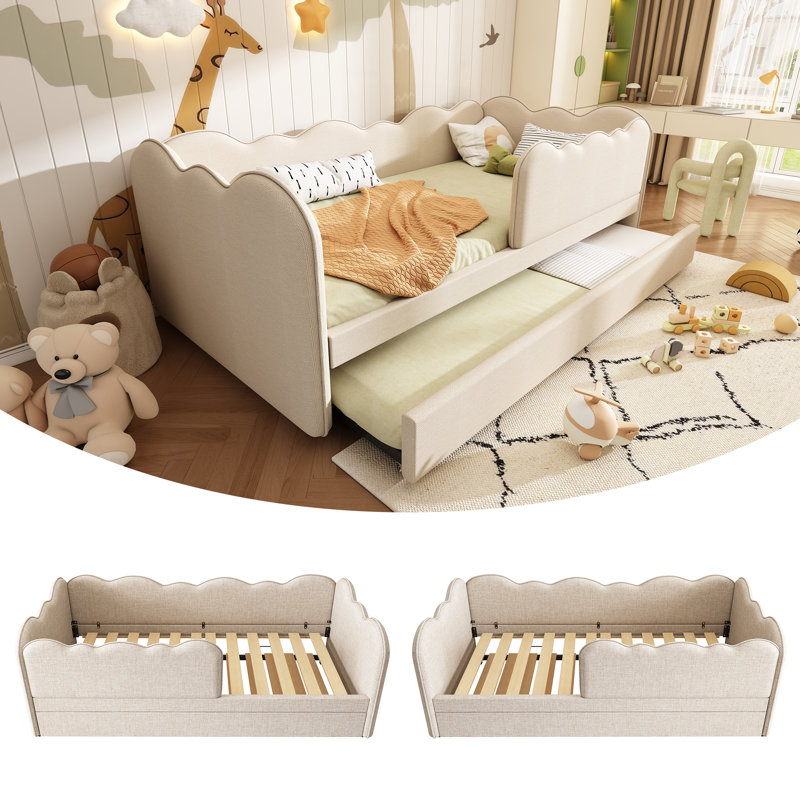Upholstered Bed, Beige