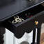 Console demi-cercle en bois massif noir-1730161452
