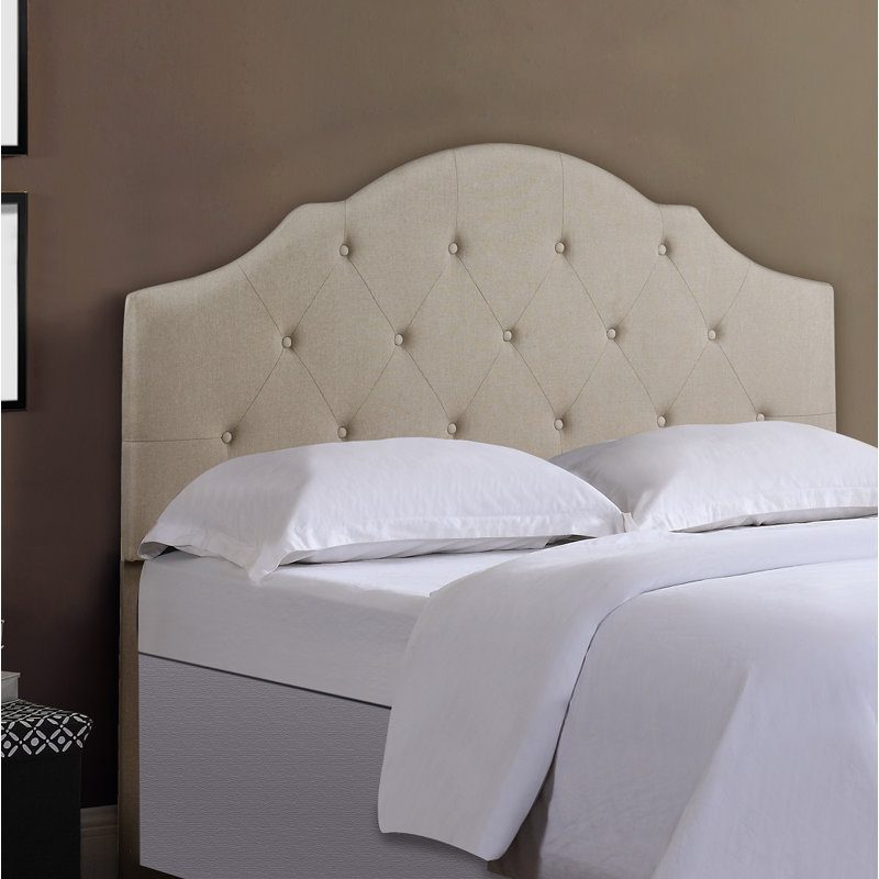 Tête de lit tapissier Marazi, Beige, Double