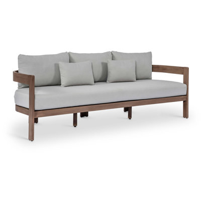 Glenmore 86.75" Water Resistant Fabric Upholstered Outdoor Patio Sofa with Protective Cover Included by Latitude Run