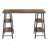 Contemporary Industrial-Style Computer Desk With Storage Shelves For Small Home Office, Brown Laminate And Black Metal-681303861