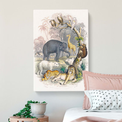 Animal Kingdom Illustration by Oliver Goldsmith - Wrapped Canvas Painting