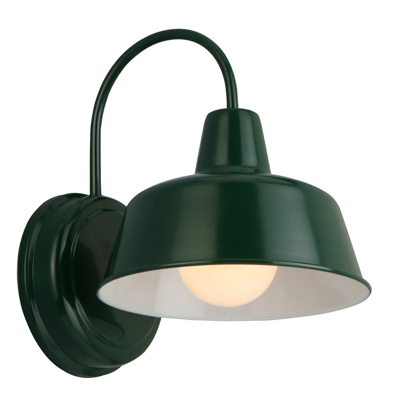 Luminaire de grange d'extérieur Jaklynn, H 11 po x l 8,38 po x P 10,5 po, Vert forêt