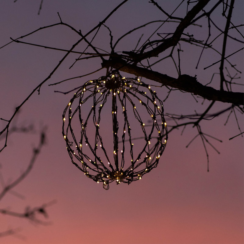 Plug-in Integrated LED Outdoor Hanging Light, 16" H x 16" W x 16"D