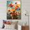 Corail et crépuscule orange coquelicots impressionnistes, reproduction sur toile