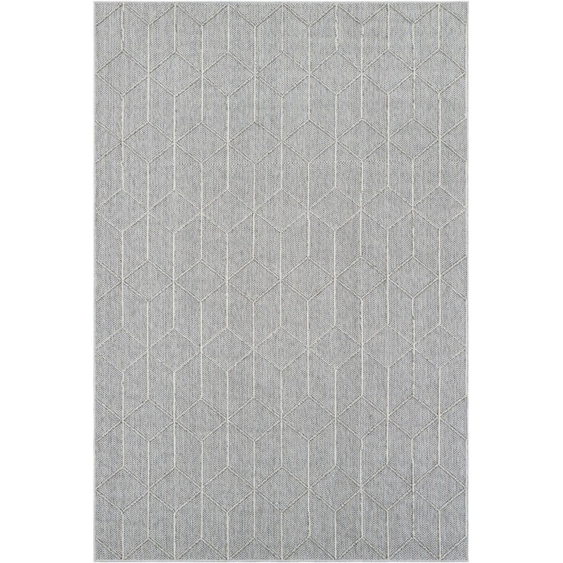 Contemporary Ohanlon Area Rug Light Gray Color, Rectangle 6'1" x 9'