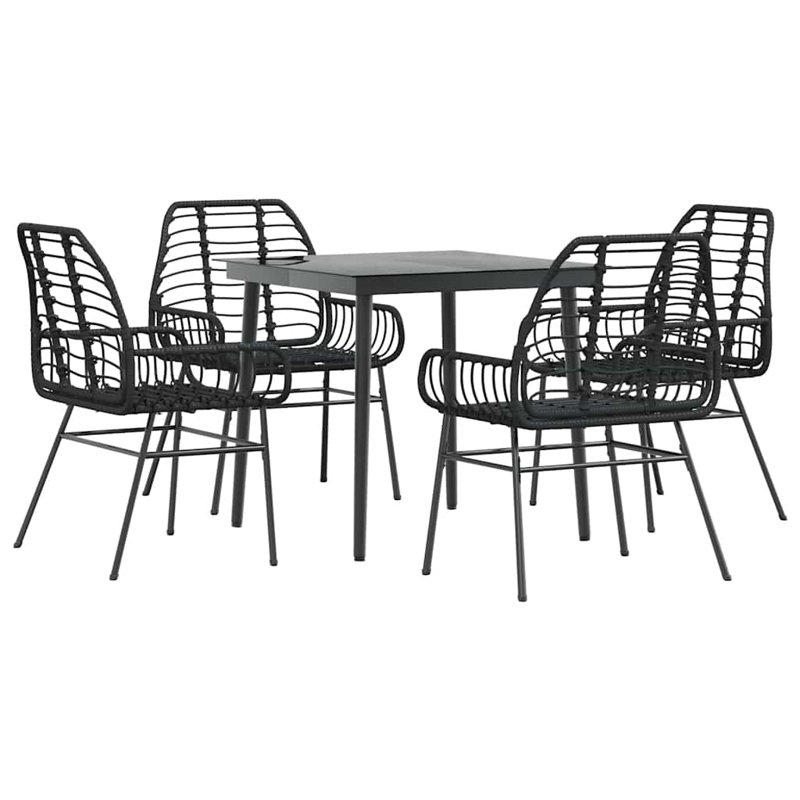  Garden Dining Set Black