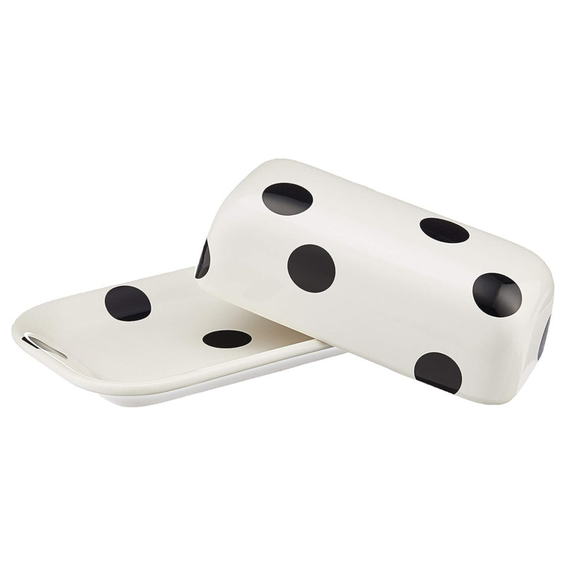 Contenant à pois Kate Spade New York 856724, va au lave-vaisselle, blanc