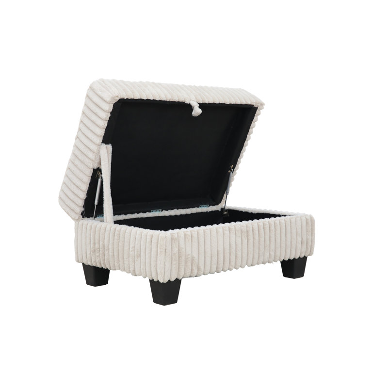 Canapé modulaire réversible en fausse fourrure avec rangement Vega, Velours côtelé beige