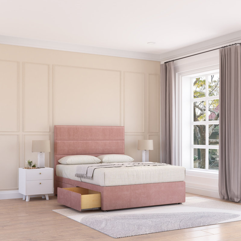 Upholstered Bed, Small Single (2'6), Pink