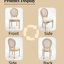 Ensemble de 2 chaises de salle à manger rembourrées style campagne française, dossier confortable, finition tréfilée, structure en bois massif, motif sculpture beige,