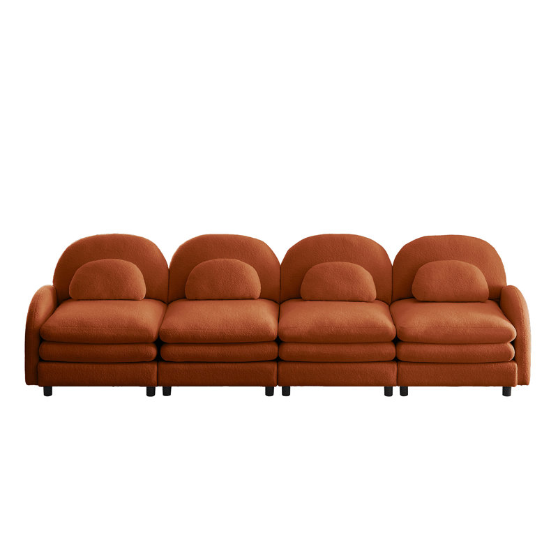 Canapé 4 places Teddy, H 35,4 po x l 129,1 po x P 33,8 po, Orange
