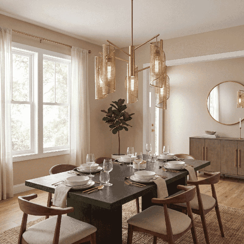 Lustre 5 lumières Nygaard, Laiton