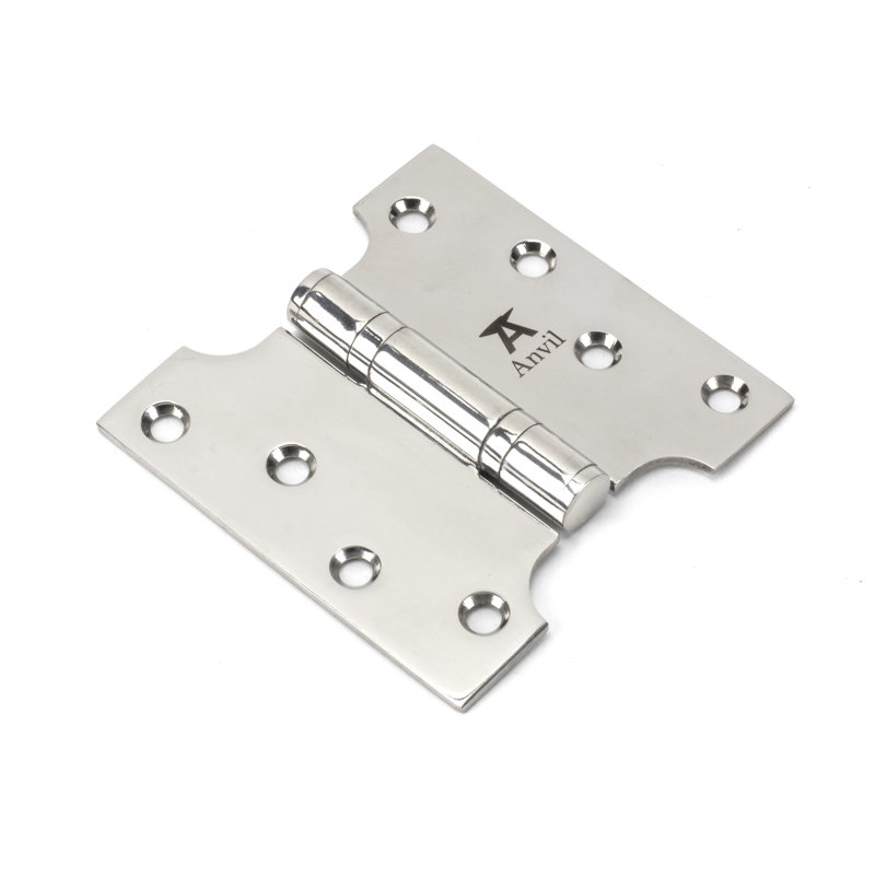 10.2cm H x 10.2cm W Butt Bearing Pair Door Hinges, Polished Stainless Steel