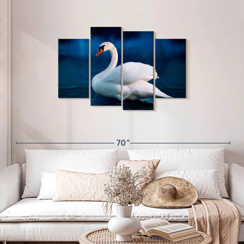 Cygne blanc pur Brampt, H 27 po x l 43 po