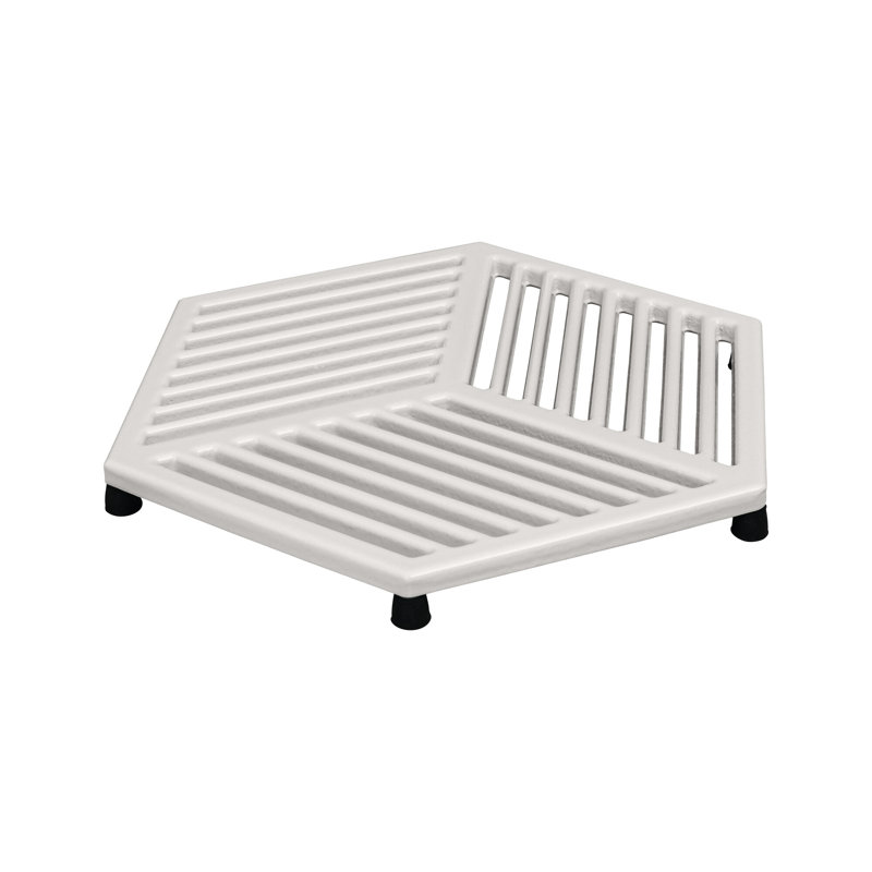 Cast Iron Large Trivet, White