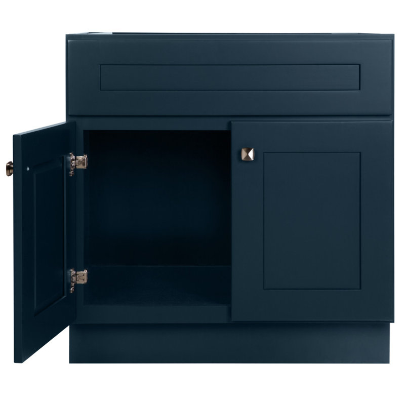 Meuble-lavabo sans comptoir Brookings, entièrement assemblé, 30 po, Bleu marine