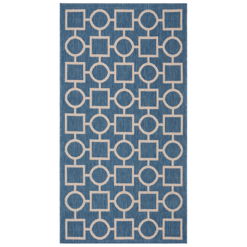 Courtyard Performance Geometric Rug, Runner 2'7" x 5'