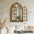 Solid Wood Arched Window Mirror With Opening Doors – Farmhouse Wall Mirror For Bathroom Vanity, Rustic Decorative Mirror-615536630-615536629