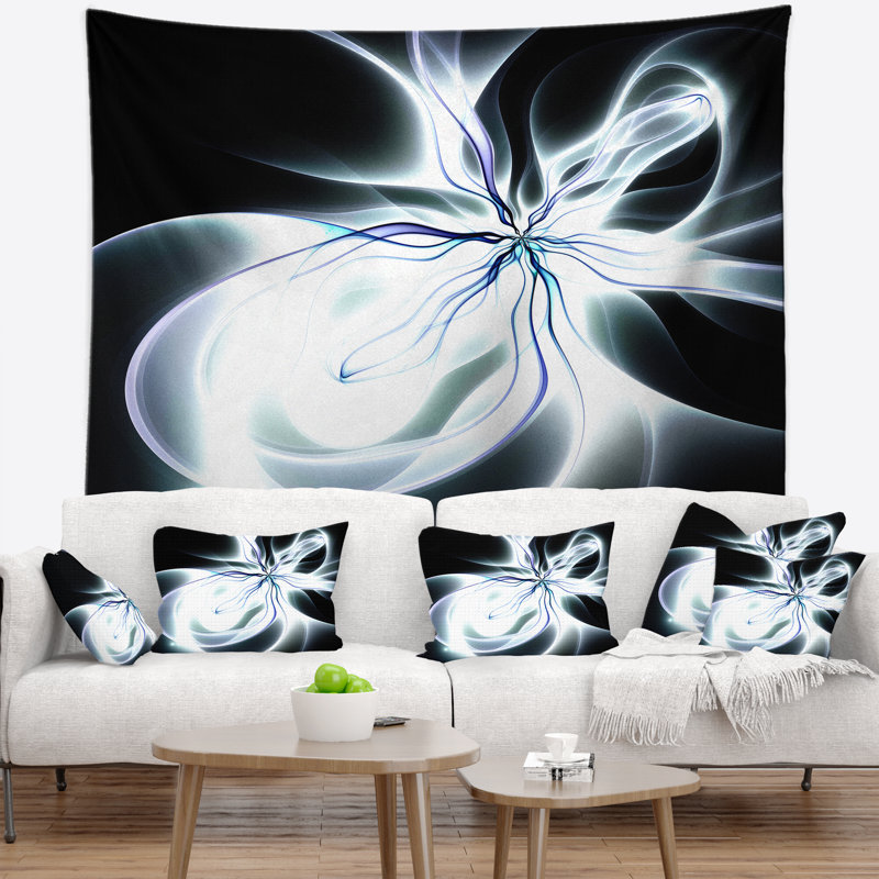 Tapisserie fleur abstraite à fleur symétrique, H 50 po x l 60 po