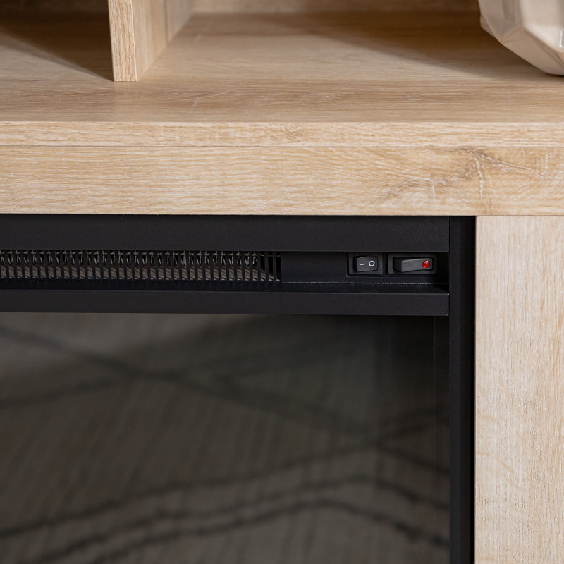 TV Stand Fireplace for TVs up to 65" Fireplace, White Oak