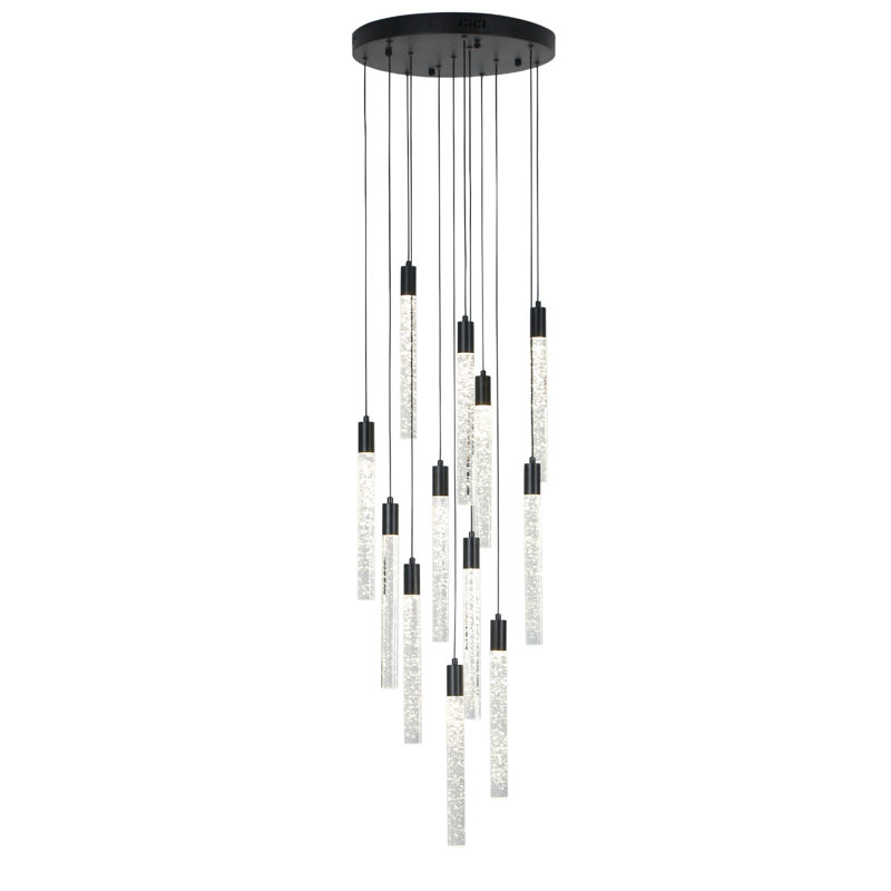 Luminaire suspendu en cristal Eliandra, Noir, 12 Lights