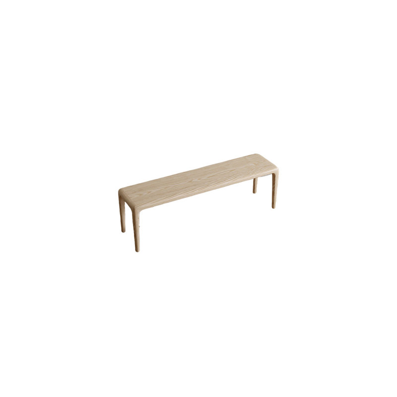 Banc en bois massif Nalany, Beige, H 17,71 po x l 62,99 po x P 12,59 po