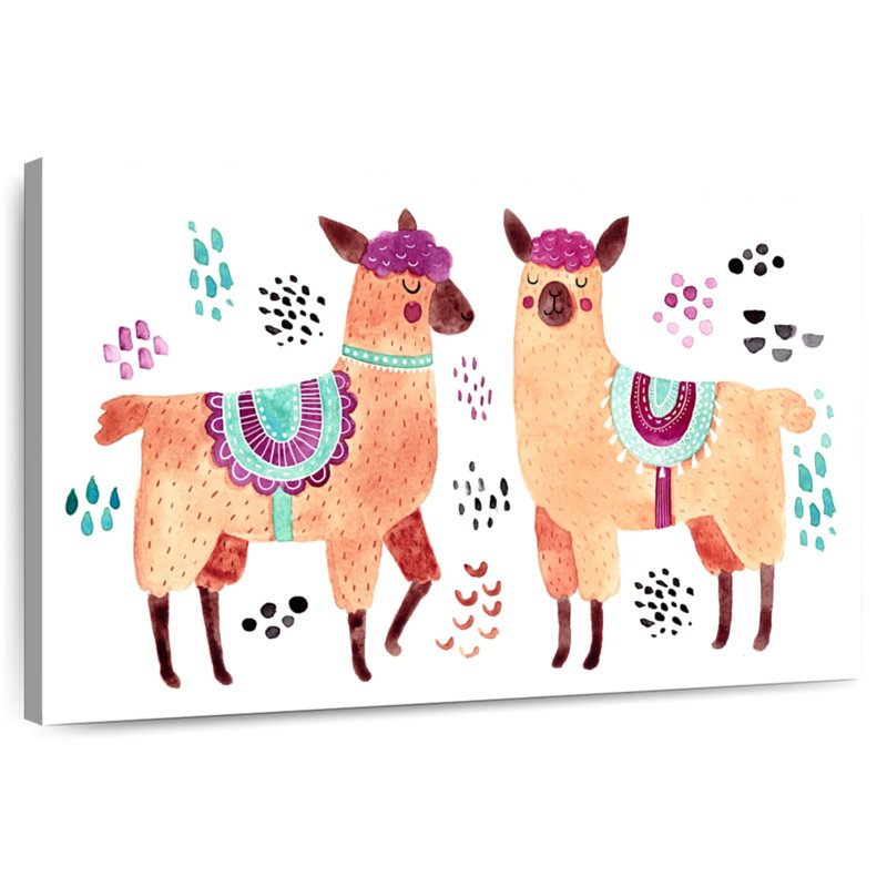Brampt Colorful Llamas, 24" H x 36" W